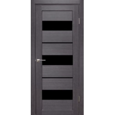 Дверь межкомнатная Дубрава Сибирь Форет ПАРАЛЛЕЛЬ Дуб грей, стекло черное